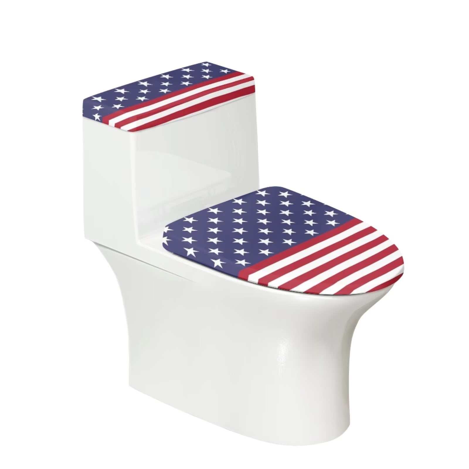 FKELYI American Flag Toilet Tank Cover 2Pack Stretchy Toilet Lid Cover