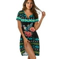 thumbnail image 1 of FKELYI American Tribal Rose Hummingbird Print Button Down Nightgowns Women Soft Sleepwear Dress Breathable Nightshirt Dress Pajama Dress Nightwear Short Sleeve Dress for Summer, S, 1 of 6