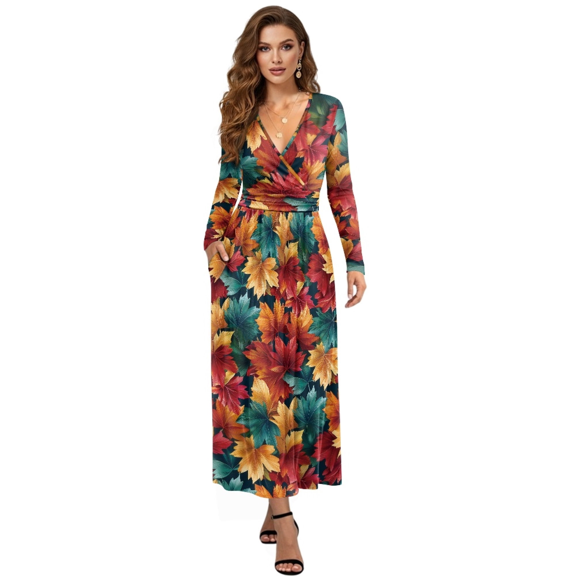 slim fit dress slacks Leaf Print Tie Strap Midi Dress In Olive Multi – Infinity Raine