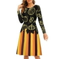 thumbnail image 1 of FKELYI Autumn Stripes Women Dresses Size 3XL Leisure Women's Long Sleeve Dresses for Fall Comfortable Thanksgiving Pumpkins Women Long Sleeve Dresses Formal, 1 of 4