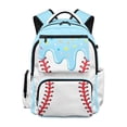 thumbnail image 1 of FKELYI Baseball Blue Drip Print 17 Inch Schoolbag Spacious Kids Backpack with Multi-Pockets for Boys Girls Primary School Bookbag Travel Backpacks for Elementary Student, 1 of 7