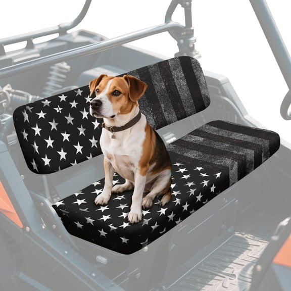 FKELYI Black American Flag Print UTV Seat Covers Compatible with Polaris Ranger XP 1000 2017-2023 Dustproof ATV Bench Cover Backrest Protector UTV Interior Decor