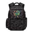 thumbnail image 1 of FKELYI Black Dinosaur Print 17 Inch School Bookbag for Kids Backpack Spacious Schoolbag for Elementary Student Casual Daypack Travel Knapsack for Hiking Camping, 1 of 7