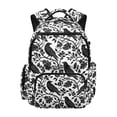 thumbnail image 1 of FKELYI Black Leaf Raven Print 17 Inch School Bookbag for Kids Backpack Spacious Schoolbag for Elementary Student Casual Daypack with Multi-Pockets Travel Knapsack for Boys, 1 of 7