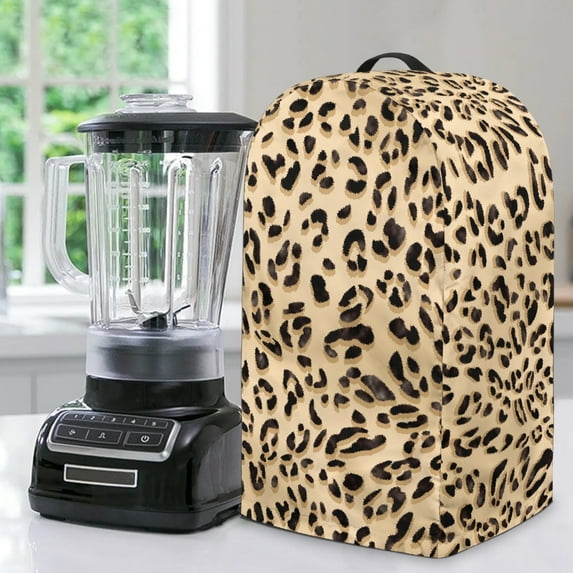 FKELYI Blender Dust Cover Amber Leopard Print Anti Splash Food Processors Dustproof Covers with Handle for Stand Mixer Coffee Maker Protector Kitchen Appliance Decor