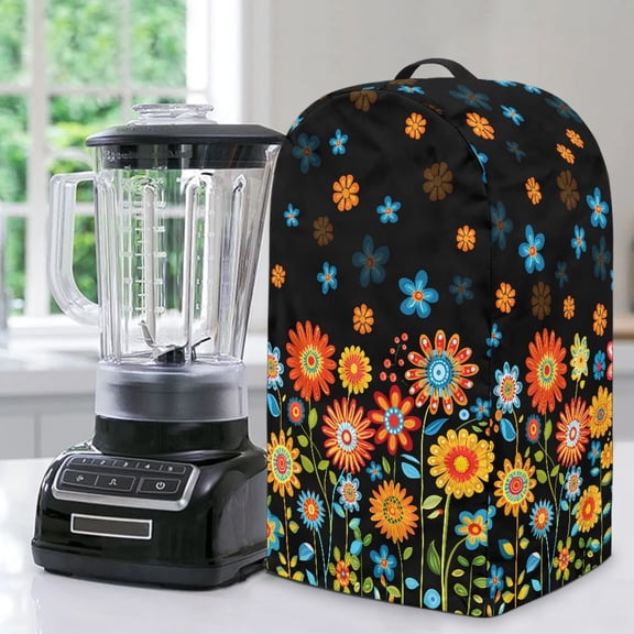 FKELYI Blender Dust Cover with Handle Hippie Flower Print Anti Splash Water Resistant Blender Mixer Protector Covers for Kitchen Appliance Dustproof Cover