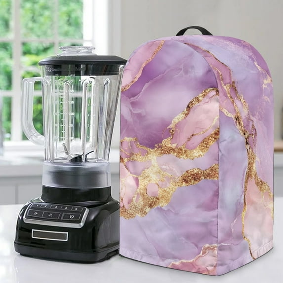 FKELYI Blender Dust Cover Kitchen Appliance Covers Marble Purple Gold Print Water Resistant Mixer Protective Cover with Top Handle for Coffee Maker Stand Mixer