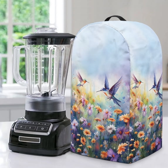 FKELYI Blender Dustproof Cover Coffee Maker Dust Cover Daisy Floral Hummingbird Print Anti Fingerprint Stain Resistant Stand Mixer Protector Covers with Handle