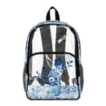 thumbnail image 1 of FKELYI Blue Flower Cat Print 17 Inch Clear Backpack Kids Backpack See Through Schoolbag Spacious Bookbag Travel Bags for Elementary Student Teens Girls, 1 of 7