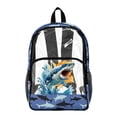 thumbnail image 1 of FKELYI Blue Shark Print 17 Inch Clear Backpack for Kids Schoolbag Large Capacity Bookbag Transprent Backpacks for Teens Student Casual Daypack, 1 of 7