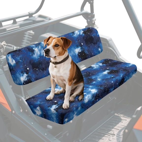 FKELYI Blue Starry Print Mule Bench Seat Cover Dustproof UTV Seat Cover Compatible with Kawasaki Mule 600/610 Washable Anti-Scratch Seats Protector Decor