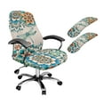 thumbnail image 1 of FKELYI Bohemian Floral Dragonfly Print 3 Pcs Set Office Chair Cover with Armrest Covers Removable Swivel Boss Chair Slipcover Gaming Armchair Protector, Small, 1 of 6