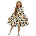 thumbnail image 1 of FKELYI Bohemian Flower Dachshund Dog Print Long Sleeve Dress Girls Tiered Swing Pleated Twirly Dress Spring Fall Pactchwork Sundress A-Line Flowy Casual Dresses, 11-12 Y, 1 of 6