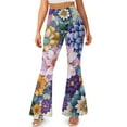 thumbnail image 1 of FKELYI Bohemian Flower Print Wide Leg Yoga Pants Bootcut Flared Leggings Split Front Yoga Pants Bell Bottom Palazzo Yoga Pants High-Waisted Sweatpants for Women Teen Girls, S, 1 of 7