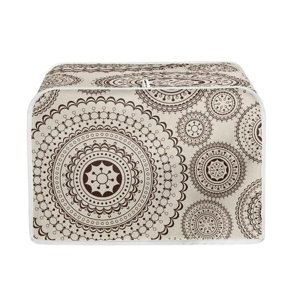 FKELYI Boho Floral Mandala Toaster Cover Foldable 2 Slice Toaster Covers for Kitchen Washable Wide Slot Bread Toaster Oven Dustproof Cover