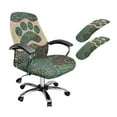 thumbnail image 1 of FKELYI Boho Mandala Dog Paw Print 3 Piece Set Office Chair Cover with Armrest Cover Stretchable Swivel Gaming Chair Protector Dustproof Boss Armchair Decor, Small, 1 of 6