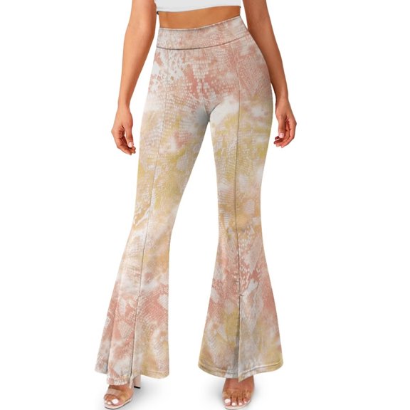 FKELYI Bow Texture Print Leggings Pants for Women Girls Bootcut Yoga Pants Slim-Fit Flare Leg Pants High-Waisted Yoga Leggings Sweatpants for Workout Running Hiking, 2XL