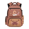 thumbnail image 1 of FKELYI Brown Cartoon Capybara Print 17 Inch School Backpack for Kids Backpacks with Multi-Pockets Casual Daypack Travel Rucksack for Hiking Traveling Camping, 1 of 7