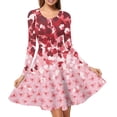 thumbnail image 1 of FKELYI Butterfly Women Dress Size M Casual Red Heart Long Sleeve Dress for Women Soft Valentine's Day Twirl Swing Dresses Knee Length, 1 of 5