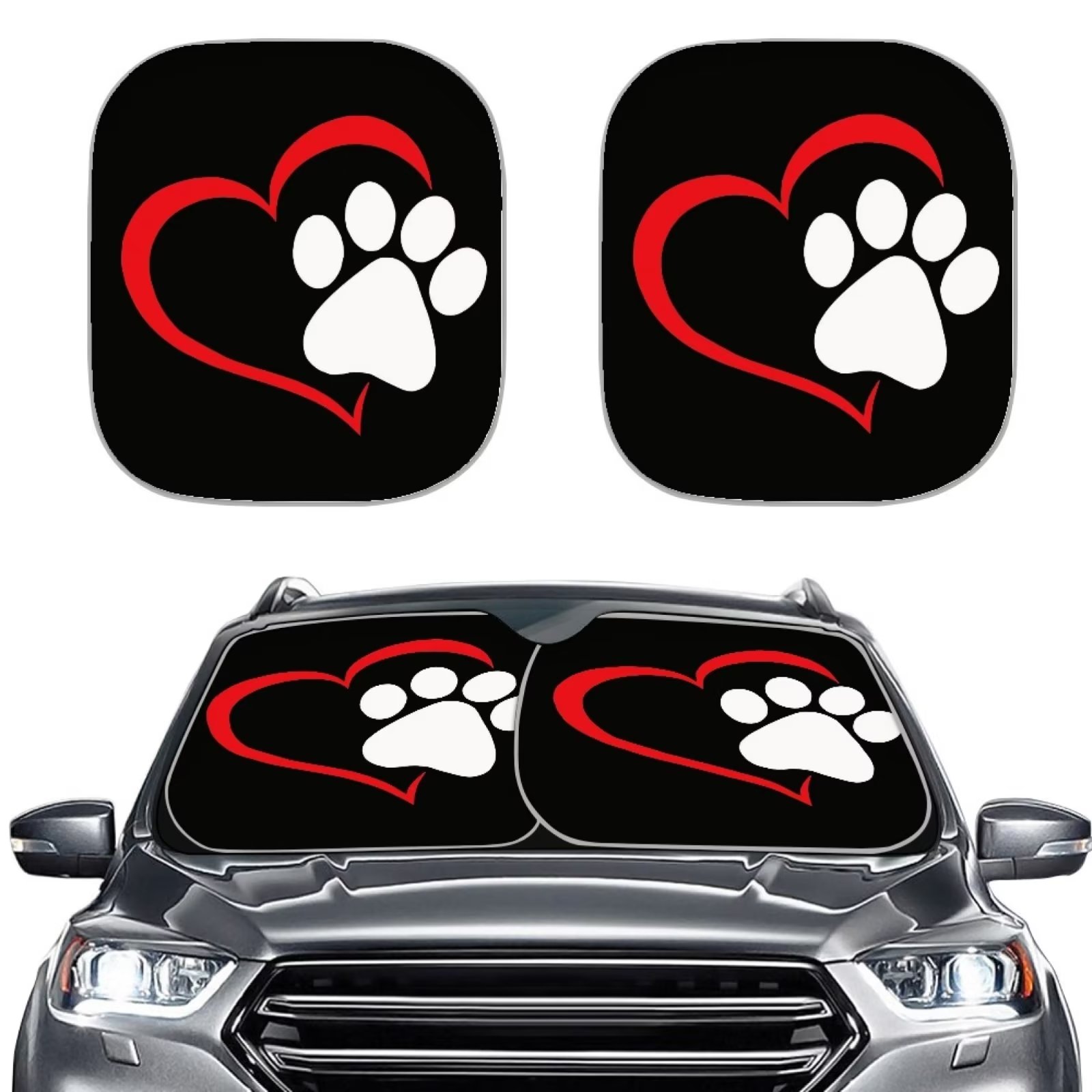 Custom Pet Photo Car Sunshade - Personalized Dog/Cat Windshield UV Shade With Suction Cups, Blocks Heat & Protects Interior, Foldable Gift For Pet Lovers