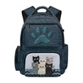 thumbnail image 1 of FKELYI Cartoon Cat Blue Print Kids Backpack 17 Inch Spacious Schoolbag with Multi-Pockets Lightweight School Bookbag Casual Daypack for Elementary Student, 1 of 7