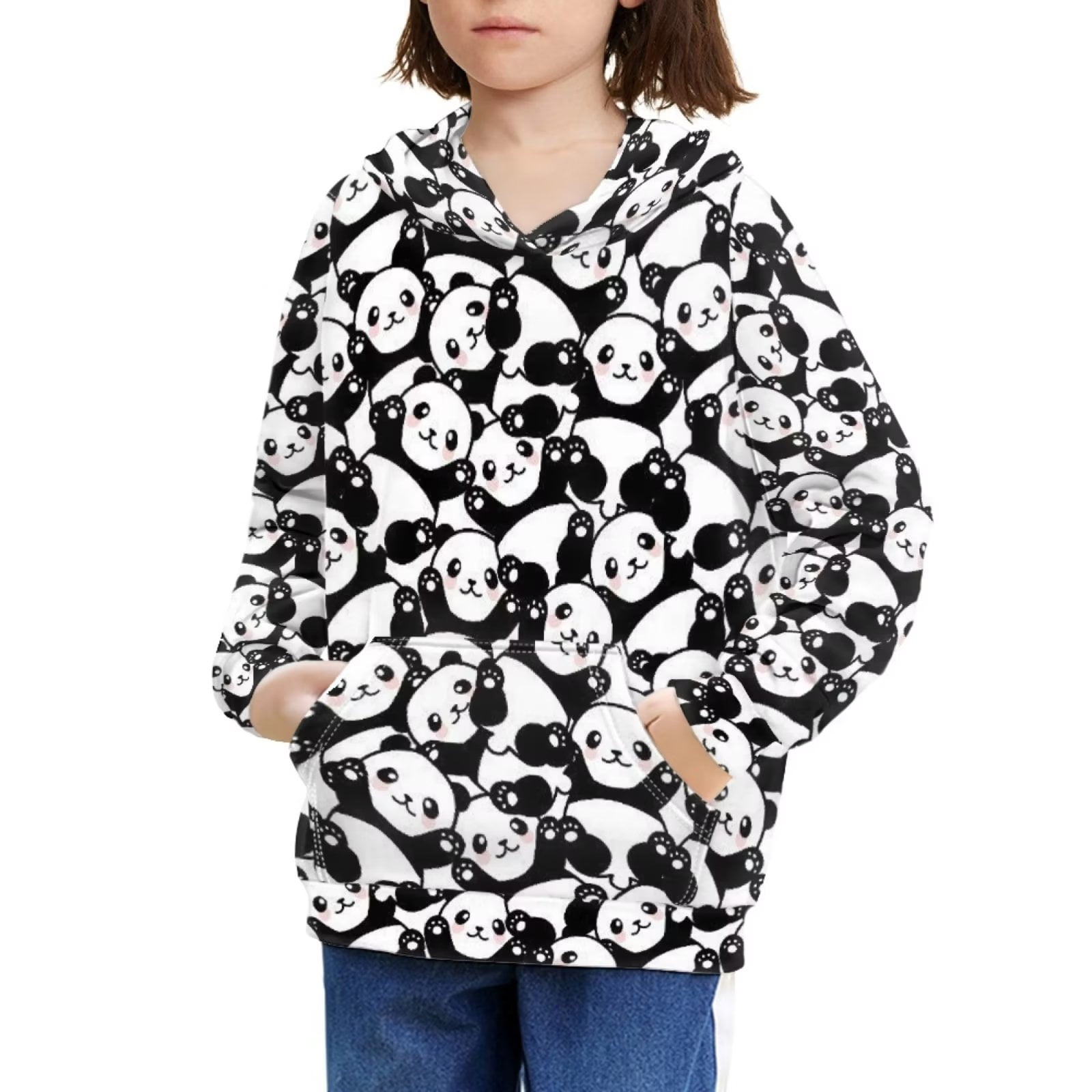Girls panda hoodie cheap