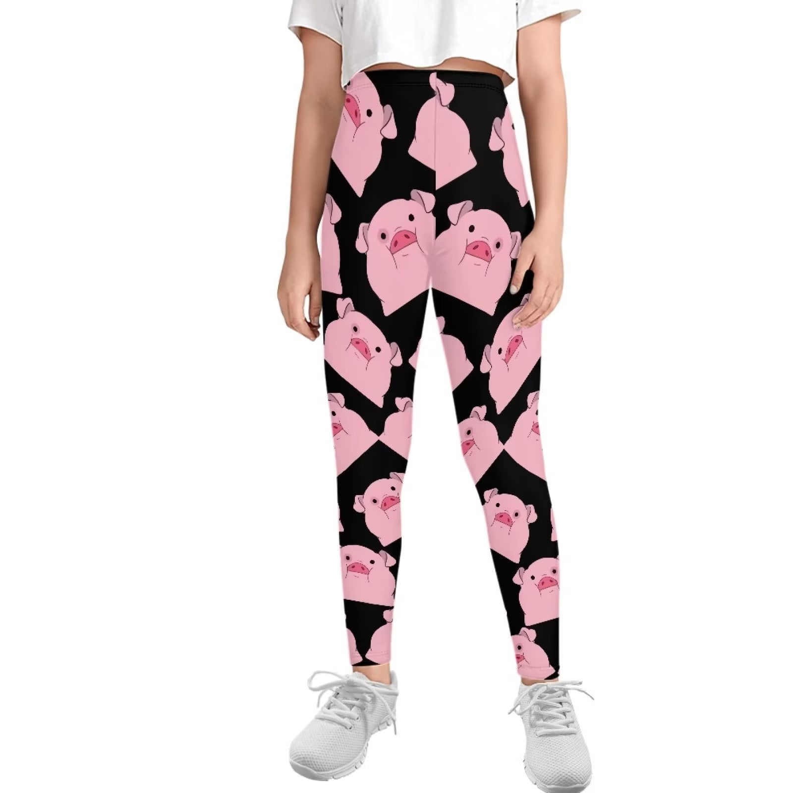 FKELYI Cow Print Cute Kids Leggings Size 10-11 Years Comfortable