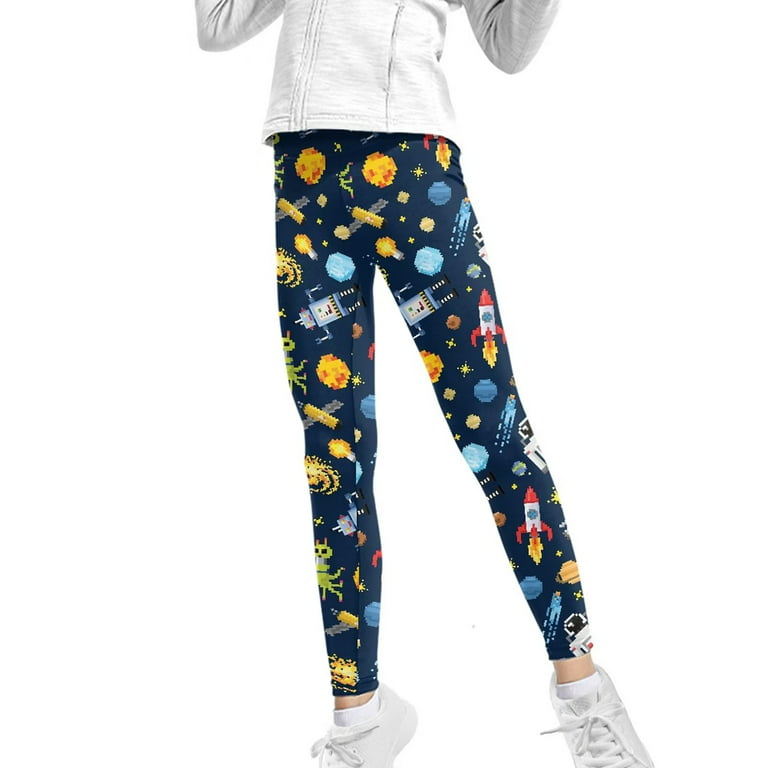 FKELYI Cartoon Robot Cute Girls Leggings Size 12-13 Years Stretchy