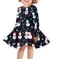 thumbnail image 1 of FKELYI Cartoon Snowman Long Sleeve Dresses Size 13-14 Y Leisure Christmas Hoilday Midi Sundress Comfy A Line Swing Skater Twirl Dresses for Girls, 1 of 4