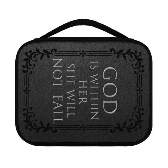 FKELYI Christian Bible Case for Women Dirt-Resistant God Scripture Print Carrying Book Case Portable Bible Tote Handbag with Reinforced Handle