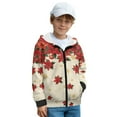 thumbnail image 1 of FKELYI Christmas Flower Snowflake Print Kids Zip-Up Hoodies Girls Long Sleeve Sweatshirt Jackets with Fleece Lining Boys Fall Clothes Winter Hoodes Top, S, 1 of 6