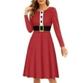 thumbnail image 1 of FKELYI Christmas Red Women Dress Size L Comfortable Women Formal Dresses with Sleeves Breathable Xmas Women's Wear to Work Dresses, 1 of 4