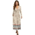 thumbnail image 1 of FKELYI Christmas Snowflake Dog Paw Print Long Sleeve Maxi Dress for Women V-Neck Soft Casual Dress Flowy A-Line Dresses with Side Pockets for Party Wedding, L, 1 of 6