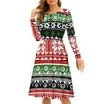 thumbnail image 1 of FKELYI Christmas Snowflake Print Women Dresses Size L Loose Hoilday Twirly Skater Dress Midi Comfy Women Long Sleeve Dress to Look Thin, 1 of 4