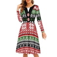 thumbnail image 1 of FKELYI Christmas Snowflake Women Dresses Stretchy Formal Christmas Dresses for Women Comfortable Women Long Sleeve Dress to Look Thin Sized 3XL, 1 of 4