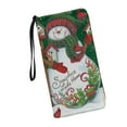 thumbnail image 1 of FKELYI Christmas Snowman PU Leather Wallet Large Capacity Zipper Purse Organizer with Wristlet Strap Water-Resistant Long Zip Around Purse for Women, 1 of 4