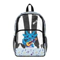 thumbnail image 1 of FKELYI Clear Backpacks for Elementary Student 17 Inch Schoolbag Musical Note Blue Axolotl Print Transprent School Bookbag Boys Casual Daypack Girls Travel Bags, 1 of 7