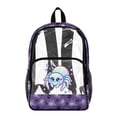 thumbnail image 1 of FKELYI Clear Backpacks for Elementary Student 17 Inch Schoolbag Transprent School Bookbag Boys Girls Casual Daypack Purple Jumping Spider Print Lightweight Travel Bags, 1 of 7