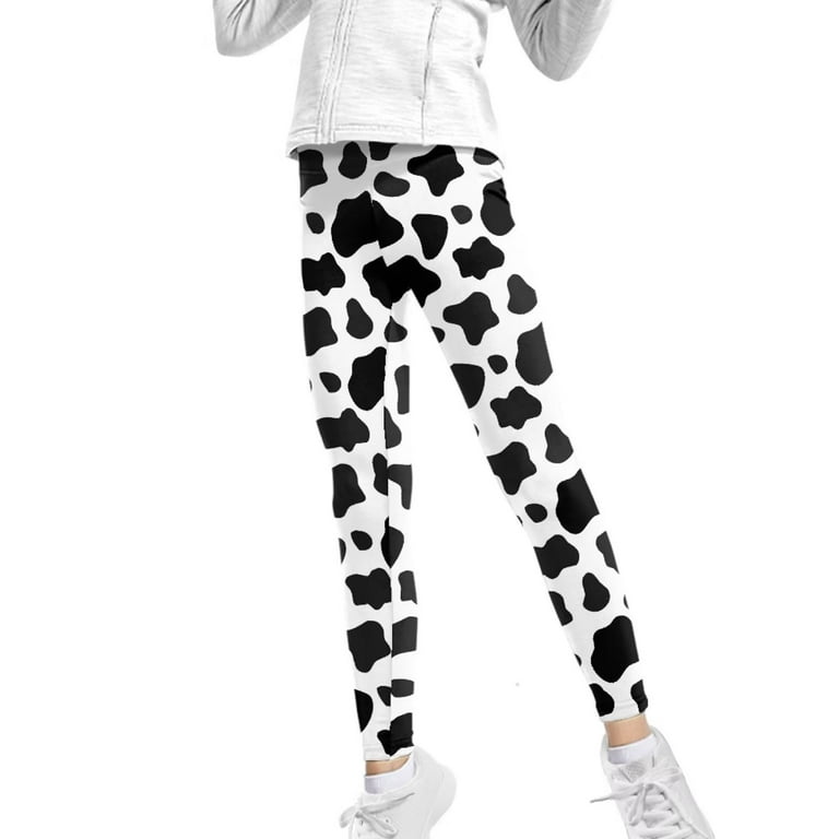 FKELYI Cow Print Cute Kids Leggings Size 4-5 Years Comfortable Walking Little  Girls Tights Leisure Vacation High Waisted Yoga Pants 