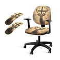 thumbnail image 1 of FKELYI Cross Elk Deer Print 2 Piece Office Chair Slipcovers with Armrest Covers Stretch Fabric Swivel Chair Cover for Computer Chair Armchair Washable Protector, 4 Pcs Set, 1 of 7