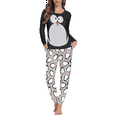 thumbnail image 1 of FKELYI Cute Penguin Pajama Pants with Pockets 2 Pieces Women Christmas Pajamas Size L Breathable Long Sleeve Women Pajamas Set, 1 of 4
