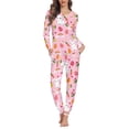 thumbnail image 1 of FKELYI Cute Rabbit Long Sleeve Pj Size 4XL Stretchy Easter Eggs Women Sleepwear 2 Piece Pink Durable Ladies Fall Winter Loungewear Set Skin Friendly, 1 of 4