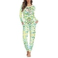 thumbnail image 1 of FKELYI Cute Rabbit Women Pajama 2-Piece Polyester Long Sleeve Pj for Jogging Size S Comfortable Easter Geometric Crew Neck Nightwear Outfits, 1 of 4