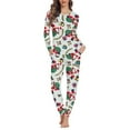 thumbnail image 1 of FKELYI Cute Santa Long Sleeve Pj 2-Pack Polyester Sleepwear for Women Pajama Set,Christmas Gift,Leisure Size 6XL Ladies Pajamas for Pjs Party, 1 of 5