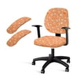 thumbnail image 1 of FKELYI Daisy Floral Orange Print 4 Pcs Office Chair Cover Set Swivel Computer Chair Slipcover with Removable Armrest Covers for Armchair Protector Home Office Decoration, 1 of 7