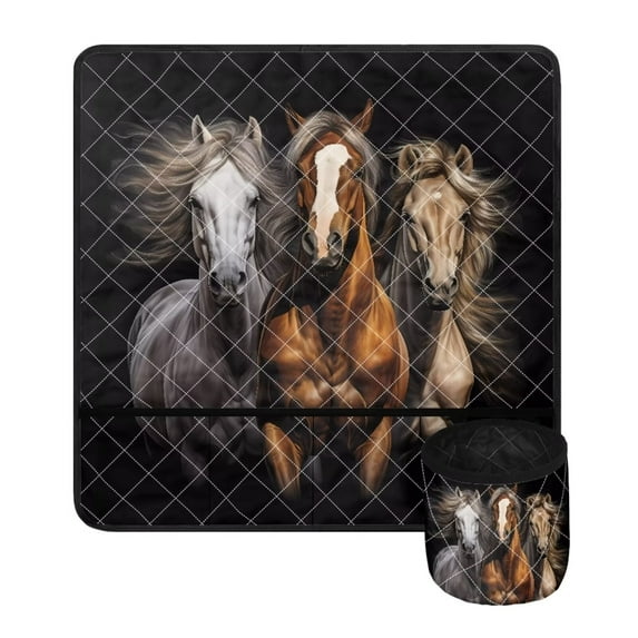 FKELYI Desert Horses Sewing Machine Mat Reusable Sewing Machine Covers with Pockets Lightweight Sewing Machine Cushion,Sewing Machine Accessories