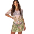 thumbnail image 1 of FKELYI Easter Egg Tulip Floral Bunny Print Half-Sleeve Cover Ups for Women Round Neck Swimwear Cover-Up Chiffon Fabric Cover Up Soft Beachwear Dress for Summer Vacation Swimming, XL, 1 of 6