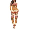 thumbnail image 1 of FKELYI Fall Farmhouse Long Sleeve Pj Size 5XL Breathable Thanksgiving Pumpkin Pajamas for Ladies Night Leisure Women Sleepwear 2 Piece, 1 of 5
