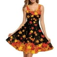 thumbnail image 1 of FKELYI Fall Maple Leaf Sleeveless Dresses Comfortable Tank Dress for Women Polyester Casual Midi Length Dress Size XL Harvest Thanksgiving, 1 of 4