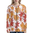 thumbnail image 1 of FKELYI Fall Maple Leaf Zipper Hoodie Size 3XL Stretchy Long Sleeve Hooded Sweatshirt for Women Polyester Thanksgiving Ladies Zipper Sweaters Jacket, 1 of 6